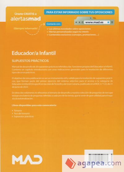Educador/a Infantil (Grupo III Personal Laboral). Islas de Gran Canaria y Tenerife. Supuestos prácticos