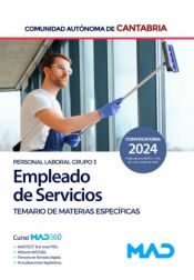 Portada de Empleado de Servicios (Personal Laboral Grupo 3). Temario de Materias Específicas. Comunidad Autónoma de Cantabria