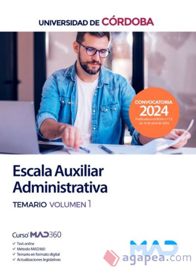 Escala Auxiliar Administrativa. Temario volumen 1. Universidad de Córdoba