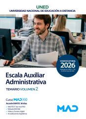 Portada de Escala Auxiliar Administrativa. Temario volumen 2. Universidad Nacional Educaci&oacute;n a Distancia (UNED)