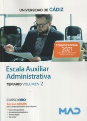 Portada de Escala Auxiliar Administrativa. Temario volumen 2. Universidad de Cádiz