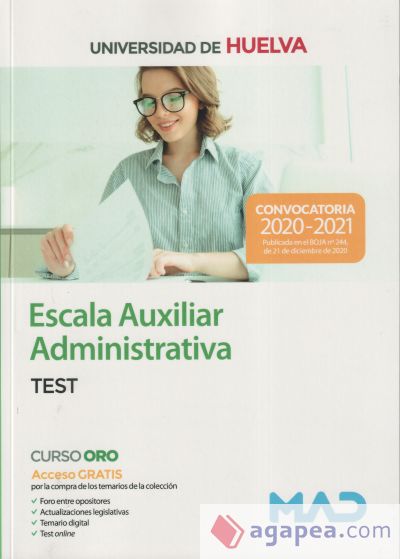 Escala Auxiliar Administrativa de la Universidad de Huelva. TEST