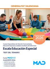 Portada de Escala Educaci&oacute;n Especial (C1-04-03 Atenci&oacute;n Sociosanitaria, Educaci&oacute;n Especial y Cuidados Auxiliares de Enfermer&iacute;a). Test del temario. Generalitat Valenciana