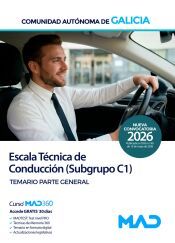 Portada de Escala T&eacute;cnica de Conducci&oacute;n (Subgrupo C1). Temario Parte General. Comunidad Aut&oacute;noma de Galicia