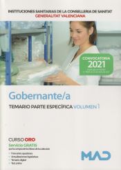 Portada de Gobernante/a. Temario parte específica volumen 1. Instituciones Sanitarias de la Consellería de Sanidad de la Comunidad Valenciana