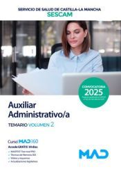 Portada de Grupo Auxiliar de la Funci&oacute;n Administrativa. Temario volumen 2. Servicio de Salud de Castilla-La Mancha (SESCAM)