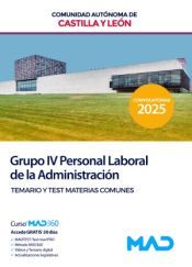 Portada de Grupo IV Personal Laboral. Temario y Test Materias Comunes. Comunidad Aut&oacute;noma de Castilla y Le&oacute;n