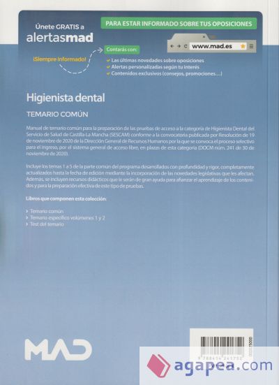 Higienista dental del Servicio de Salud de Castilla-La Mancha (SESCAM). Temario común