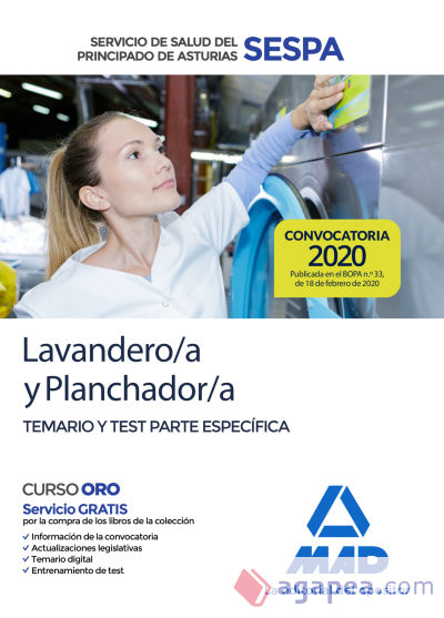 Lavandero/a y Planchador/a del Servicio de Salud del Principado de Asturias (SESPA). Temario y test parte específica