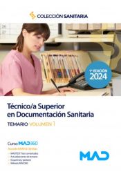 Portada de Manual del Técnico/a Superior en Documentación Sanitaria. Temario volumen 1