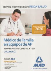 Portada de Médico de Familia en Equipos de Atención Primaria del Servicio Riojano de Salud. Temario Parte General y Test Volumen 2