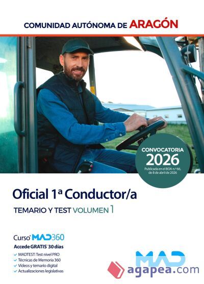 Oficial 1ª Conductor/a. Temario volumen 1 y Test. Comunidad Autónoma de Aragón Oficial 1ª Conductor/a. Temario volumen 1 y Test. Comunidad Autónoma de Aragón