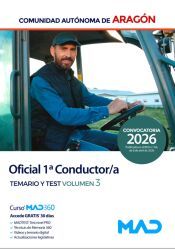 Portada de Oficial 1&ordf; Conductor/a. Temario volumen 3 y Test. Comunidad Aut&oacute;noma de Arag&oacute;n