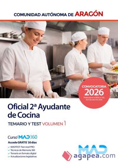 Oficial 2ª Ayudante de Cocina. Temario volumen 1 y Test. Comunidad Autónoma de Aragón Oficial 2ª Ayudante de Cocina. Temario volumen 1 y Test. Comunidad Autónoma de Aragón