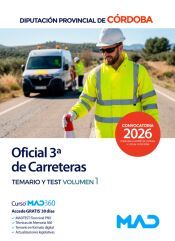 Portada de Oficial 3&ordf; de Carreteras. Temario volumen 1 y test. Diputaci&oacute;n Provincial de C&oacute;rdoba