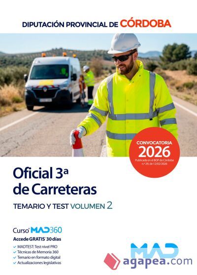 Oficial 3ª de Carreteras. Temario volumen 2 y test. Diputación Provincial de Córdoba Oficial 3ª de Carreteras. Temario volumen 2 y test. Diputación Provincial de Córdoba