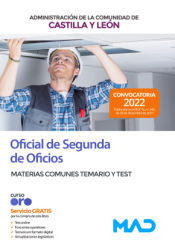 Portada de Oficial de Segunda de Oficios. Materias Comunes Temario y Test. Comunidad Autónoma de Castilla y León