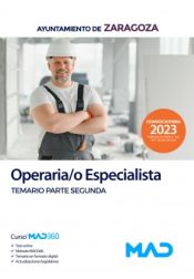 Portada de Operaria/o Especialista. Temario parte segunda. Ayuntamiento de Zaragoza