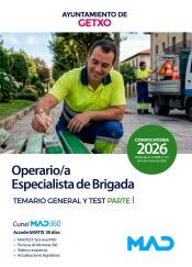 Portada de Operario/a Especialista de Brigada. Parte I Temario general y test. Ayuntamiento de Getxo