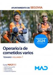 Portada de Operario/a de cometidos varios. Temario volumen 1. Ayuntamiento de Segovia