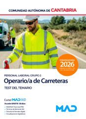 Portada de Operario de Carreteras (Personal Laboral Grupo 2). Test del temario. Comunidad Aut&oacute;noma de Cantabria