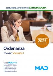 Portada de Ordenanza (Personal Laboral Grupo V). Temario volumen 1. Comunidad Autónoma de Extremadura