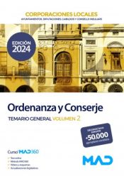 Portada de Ordenanza y Conserje de Ayuntamientos, Diputaciones y otras Corporaciones Locales. Temario general volumen 2