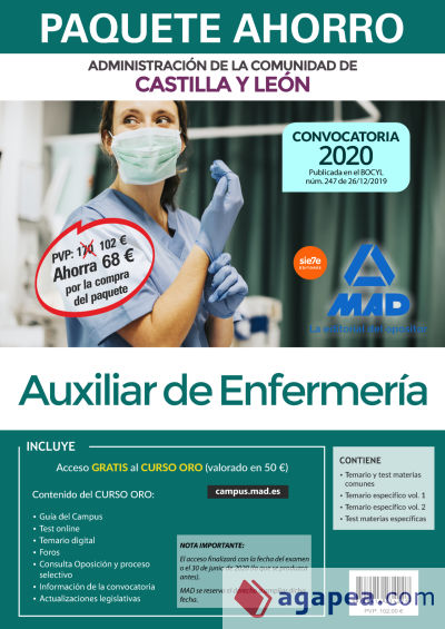 Paquete Ahorro Auxiliar de Enfermería de la Administración de la Comunidad de Castilla y León