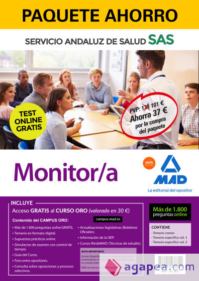 Paquete Ahorro Monitor/a del Servicio Andaluz de Salud (SAS)