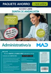 Portada de Paquete Ahorro + TEST ONLINE Administrativo/a (turno libre) Junta de Andalucía