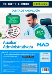 Portada de Paquete Ahorro + TEST ONLINE Auxiliar Administrativo/a. Junta de Andalucía