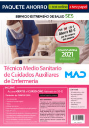 Portada de Paquete Ahorro + TEST PAPEL Técnico/a de Cuidados Auxiliares de Enfermería del Servicio Extremeño de Salud