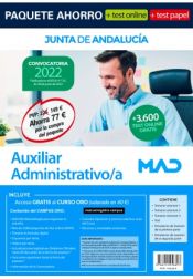 Portada de Paquete Ahorro + TEST PAPEL y ONLINE Auxiliar Administrativo/a Junta de Andalucía