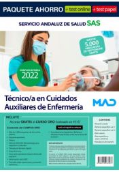 Portada de Paquete Ahorro Test PAPEL + Test ONLINE Técnico/a en Cuidados Auxiliares de Enfermería del Servicio Andaluz de Salud (SAS)