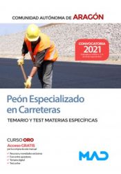 Portada de Peón Especializado en Carreteras. Temario y test de materias específicas. Comunidad Autónoma de Aragón