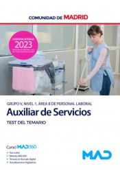 Portada de Personal Auxiliar de Servicios (Grupo V, Nivel 1, Área B). Test del Temario. Comunidad Autónoma de Madrid