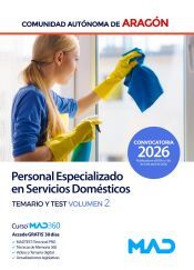 Portada de Personal Especializado de Servicios Dom&eacute;sticos. Temario volumen 2 y Test. Comunidad Aut&oacute;noma de Arag&oacute;n
