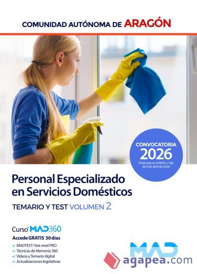 Personal Especializado de Servicios Domésticos. Temario volumen 2 y Test. Comunidad Autónoma de Aragón Personal Especializado de Servicios Domésticos. Temario volumen 2 y Test. Comunidad Autónoma de Aragón