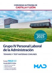 Portada de Personal Laboral (Grupo IV). Temario y Test Materias Comunes . Comunidad Autónoma de Castilla y León