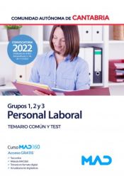 Portada de Personal Laboral (Grupos 1, 2 y 3). Temario común y test. Comunidad Autónoma de Cantabria