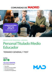 Portada de Personal Titulado Medio Educador. Temario general y test. Comunidad Autónoma de Madrid