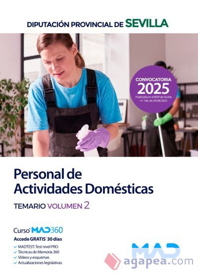 Personal de Actividades Domésticas. Temario volumen 2. Diputación Provincial de Sevilla Personal de Actividades Domésticas. Temario volumen 2. Diputación Provincial de Sevilla