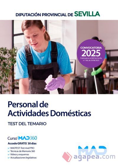 Personal de Actividades Dom&eacute;sticas. Test del temario. Diputaci&oacute;n Provincial de Sevilla