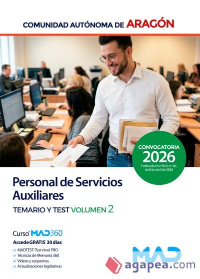 Personal de Servicios Auxiliares. Temario volumen 2 y Test. Comunidad Autónoma de Aragón Personal de Servicios Auxiliares. Temario volumen 2 y Test. Comunidad Autónoma de Aragón