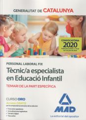 Portada de Personal laboral fix de tècnic/a especialista en educació infantil de la Generalitat de Catalunya. Temari de la part específica