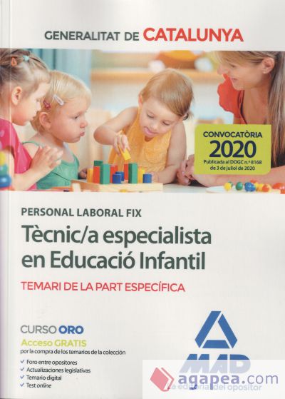 Personal laboral fix de tècnic/a especialista en educació infantil de la Generalitat de Catalunya. Temari de la part específica