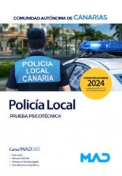 Portada de Policía Local de Canarias. Prueba psicotécnica. Comunidad Autónoma de Canarias