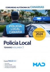 Portada de Policía Local de Canarias. Temario volumen 3. Comunidad Autónoma de Canarias