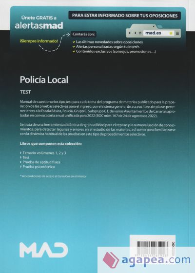 Policía Local de Canarias. Test. Comunidad Autónoma de Canarias