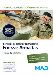 Portada de Preparación para acceso a una relación de servicios de carácter permanente en las Fuerzas Armadas. Temario Bloque 1. Ministerio de Defensa